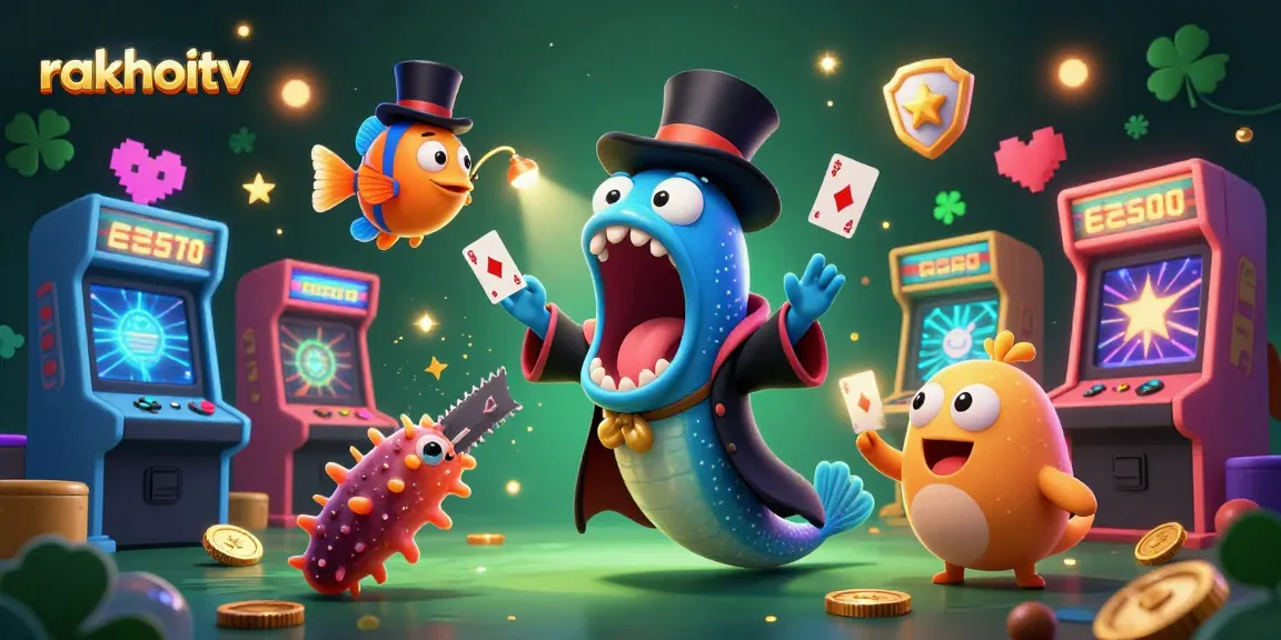 Experience the thrill of gambling with rakhoitv's vibrant 3D cartoon scene featuring unique sea creatures.