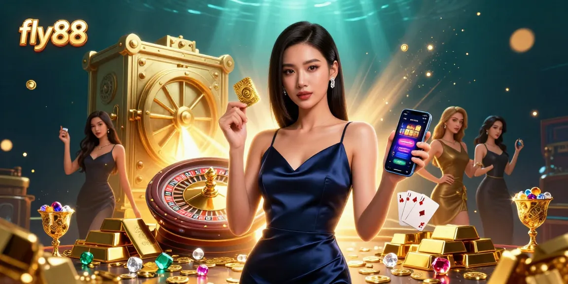 Experience exhilarating gaming action with fly 88 as the stunning woman showcases her casino expertise.