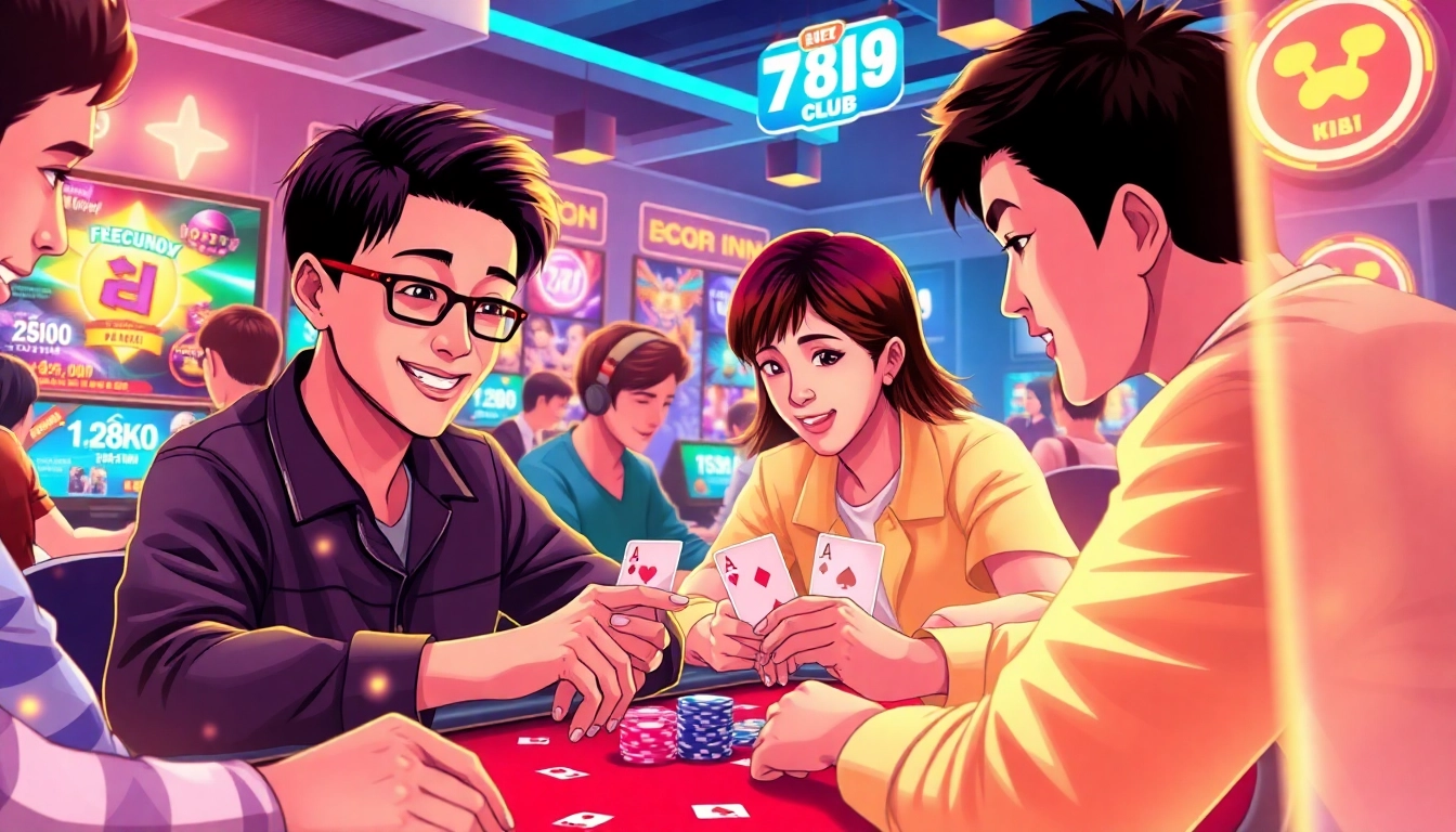 Engaging scene of players enjoying online games at https://789club7.com/, showcasing vibrant gaming atmosphere.