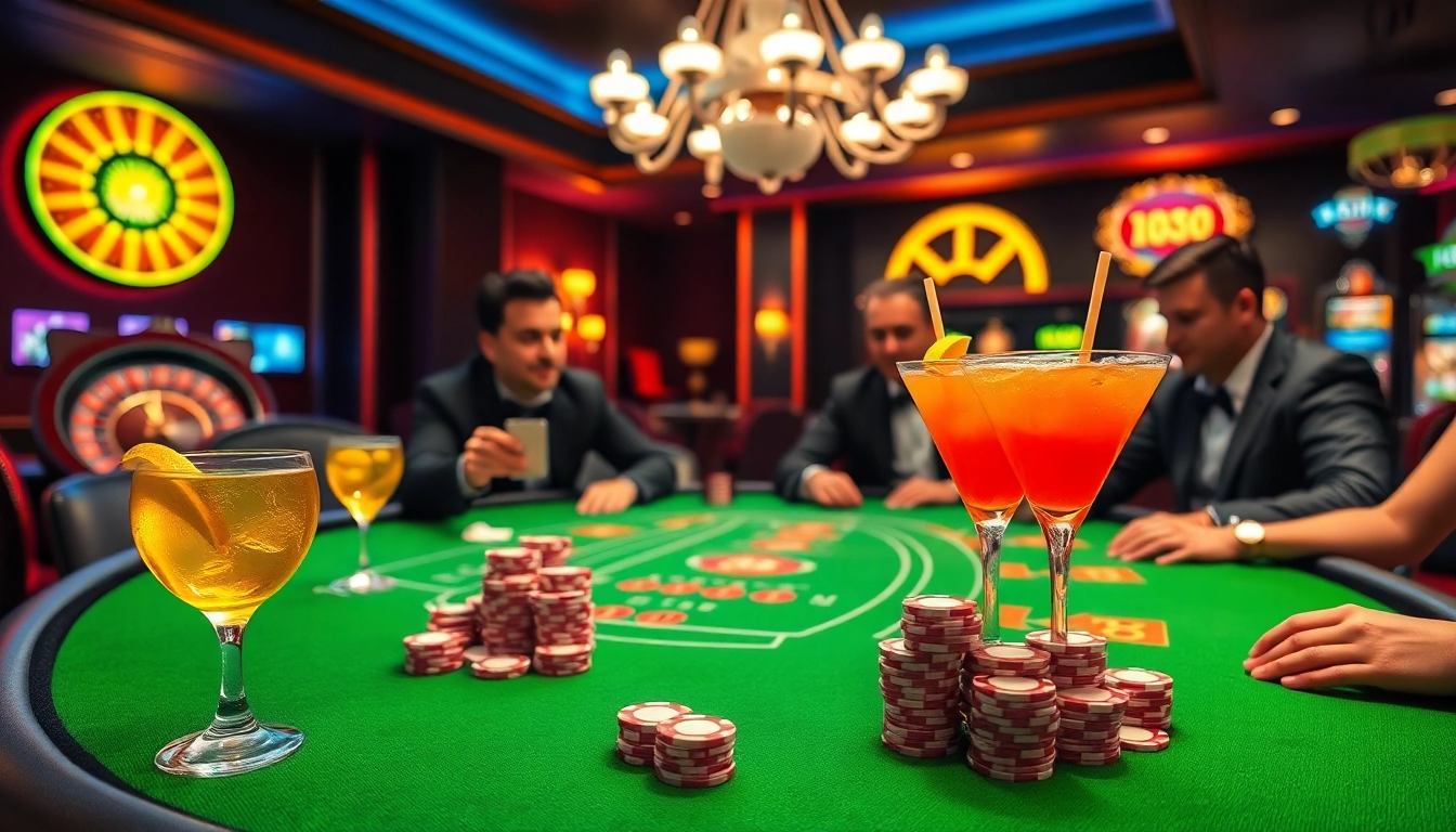 Jogadores desfrutando de um jogo na plataforma u888 em uma mesa de cassino elegante com iluminação vibrante.