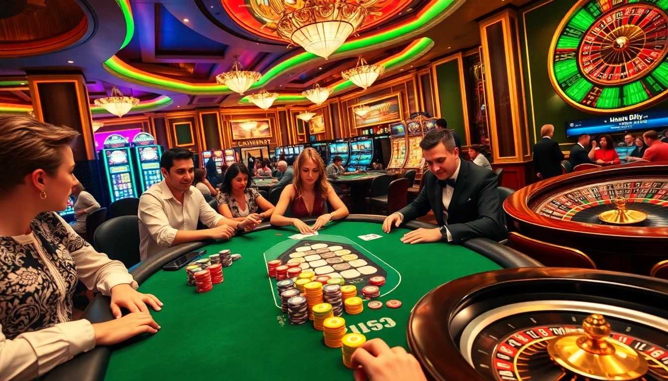Exciting casino action at https://777x.center/, showcasing vibrant poker gameplay and slot machines.