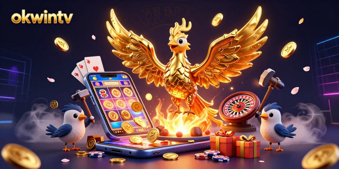 Experience the thrilling world of gambling with okwintv, featuring a phoenix made of molten gold.
