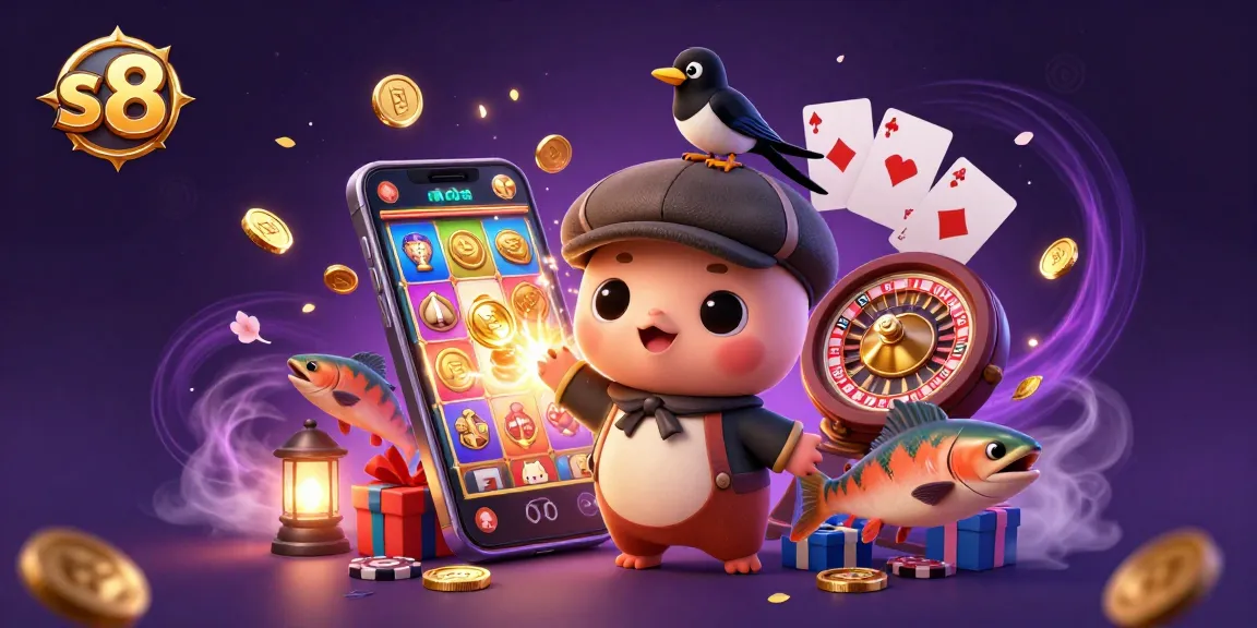 Engage with the dynamic s 8 gaming scene, featuring fun characters and exciting casino elements.
