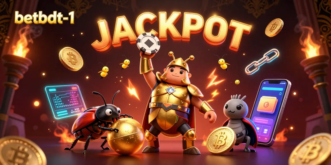 Experience thrilling gameplay at betbdt-1: A vibrant 3D casino illustration with unique characters and crypto elements.
