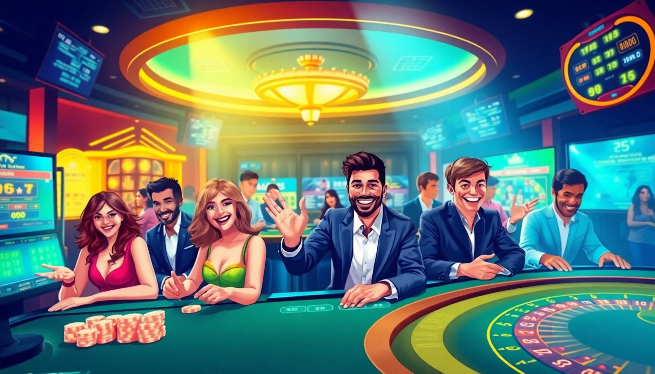 Engaging online casino scene showcasing diverse players and games on https://hb88.krd/ with a vibrant atmosphere and excitement.