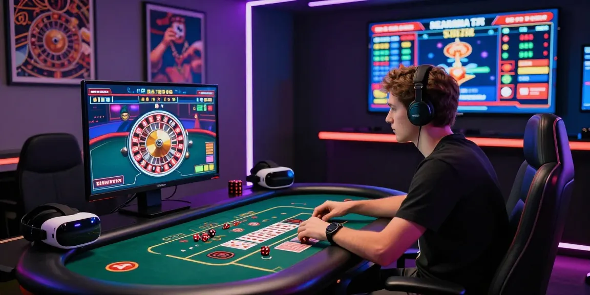 Exciting online gaming experience showcasing au88 platform with player at high-tech gaming desk.