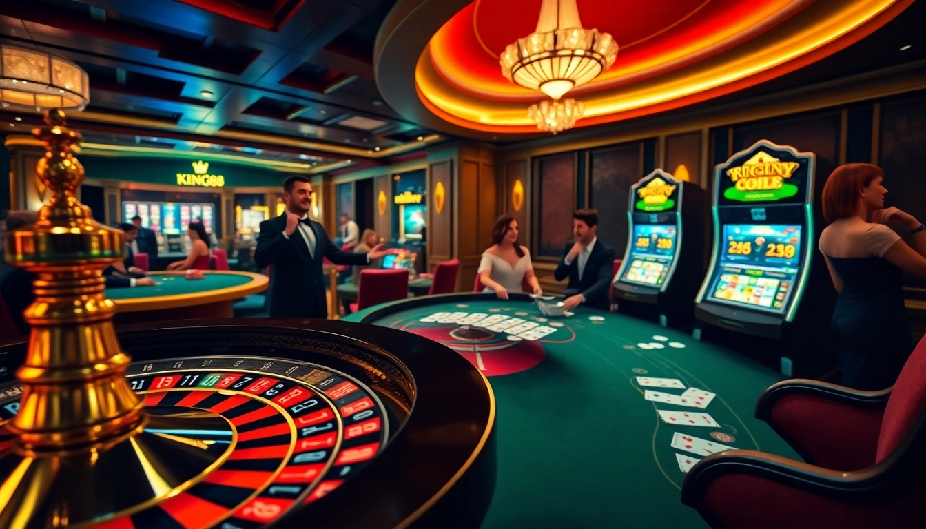 Experience the excitement of King88 with vibrant casino tables and thrilling games.