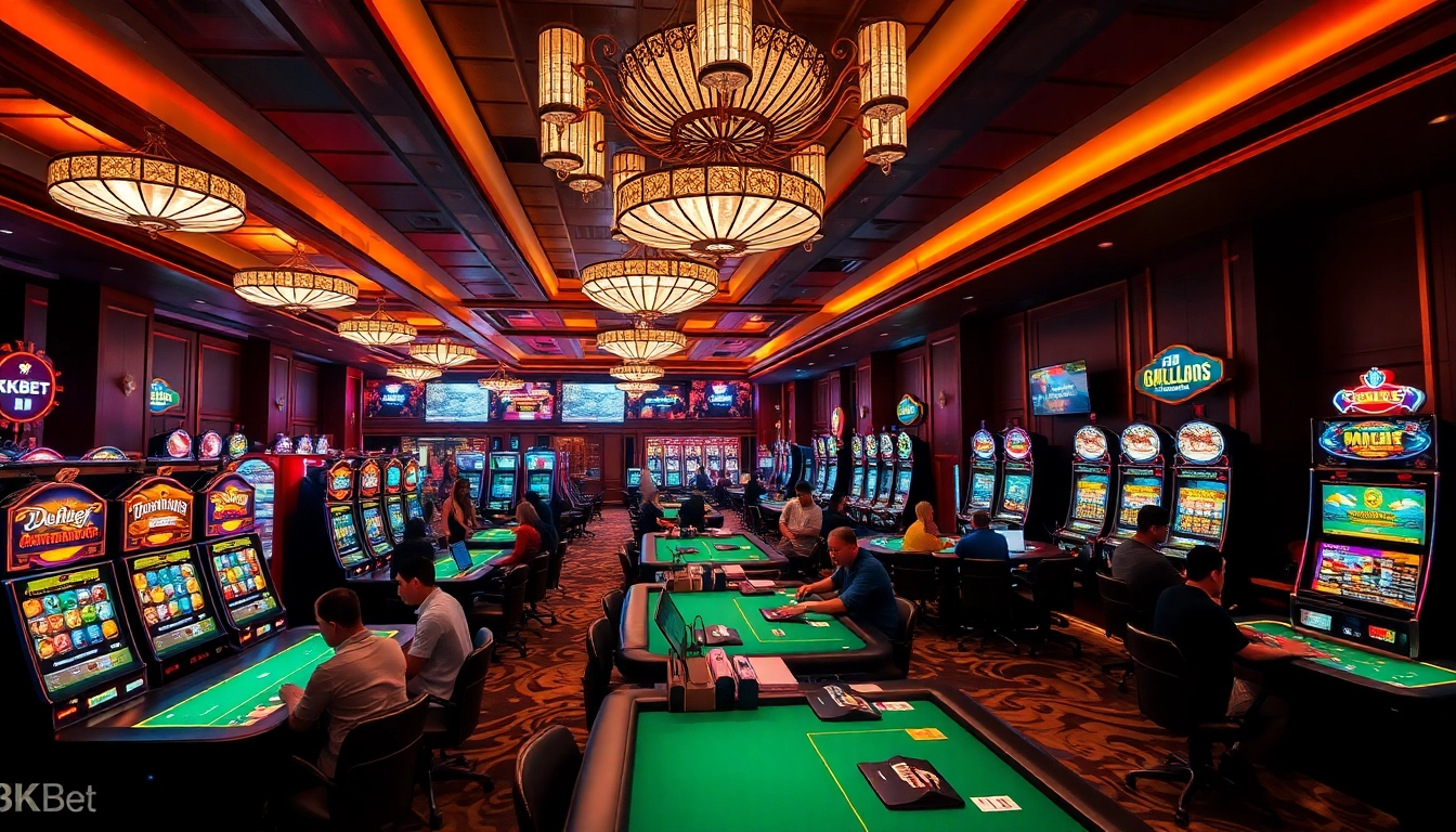 Exciting casino scene showcasing 8kbet with engaging gaming atmosphere and online betting.