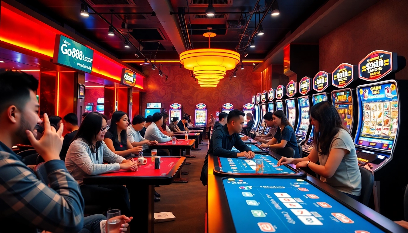 Exciting gaming experience at https://go88c1.com/ featuring card games and slot machines.