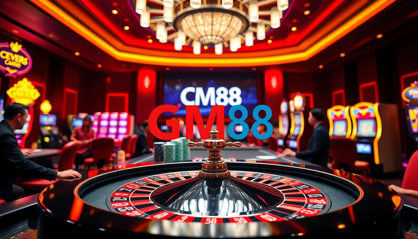 Experience the thrill of casino gaming at CM88 with exciting roulette and colorful chips.