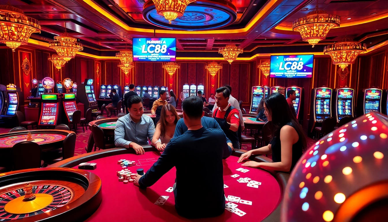 Join the excitement at LC88 with lively gameplay featuring poker tables, vibrant slot machines, and thrilling promotions.