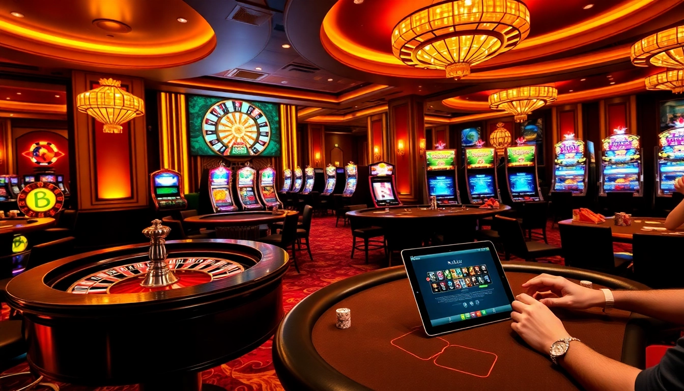 Players enjoying roulette and poker at 8LIVE, capturing luxury and excitement in the casino.