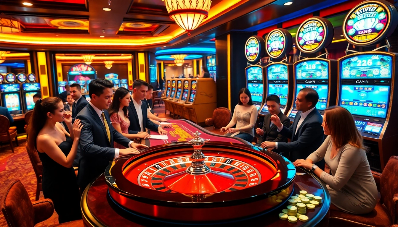 Exciting roulette game action at nhà cái MMOO showcasing high-stakes gambling atmosphere.