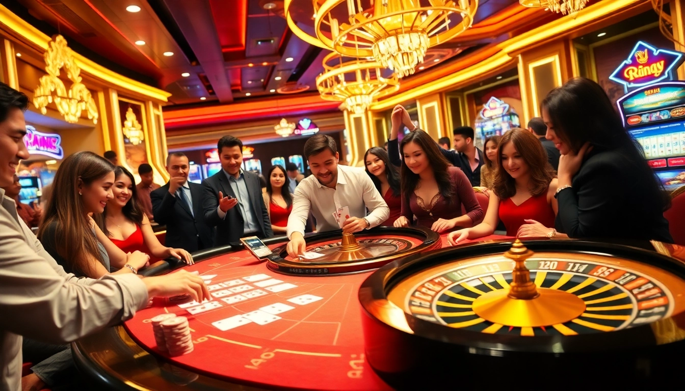 Players at a luxury casino table enjoying their game experience at RR88.